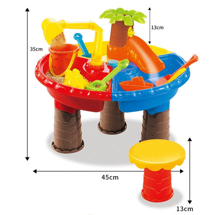 Outdoor Sandy Beach Table Toys Set for Kids(Tree and Round Table)-garmade.com