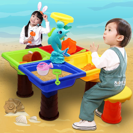 Outdoor Sandy Beach Table Toys Set for Kids(Tree and Round Table)-garmade.com