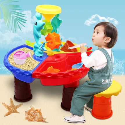 Outdoor Sandy Beach Table Toys Set for Kids(Dolphin and Round Table)-garmade.com