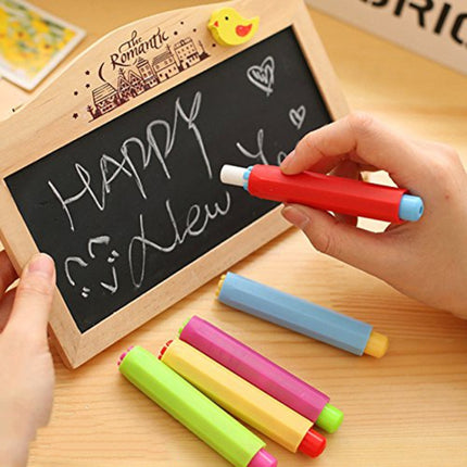 10 PCS Magnetic Chalk Holder Dustless Double Spring Chalk Pen Holder Auto-adjust Chalk Clip, Ramdom Color-garmade.com