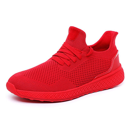Flying Mesh Sports Shoes Casual Lightweight Running Shoes for Men, Size:39(Red)-garmade.com
