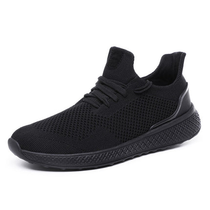 Flying Mesh Sports Shoes Casual Lightweight Running Shoes for Men, Size:39(Black)-garmade.com