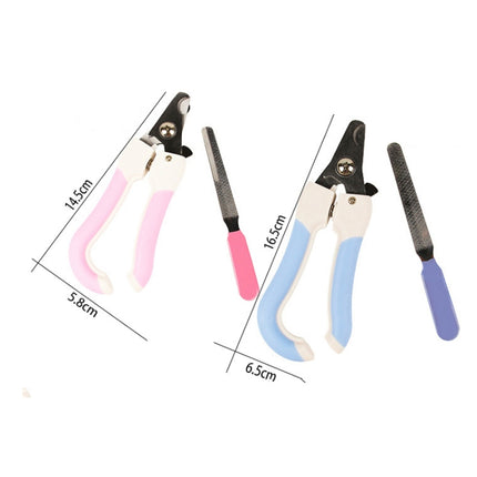 Two-piece Pet Toe Stainless Steel Cat and Dog Nail Clipper Filee, Size:S(Blue)-garmade.com