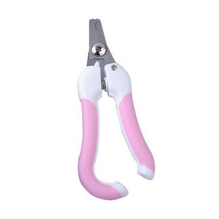 Two-piece Pet Toe Stainless Steel Cat and Dog Nail Clipper Filee, Size:S(Pink)-garmade.com