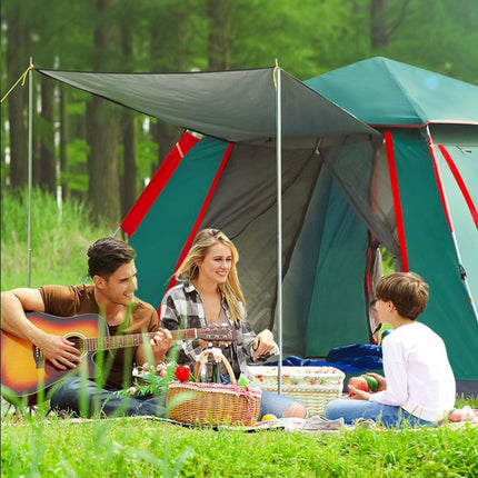 Outdoor 3-4 People Beach Thickening Rainproof Automatic Speed Open Four-sided Camping Tent, Style:Automatic Vinyl(Sky Blue)-garmade.com