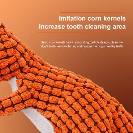 3372 Dinosaur Shape Plush Chew Molar Squeaky Toys for Pet Dogs to Clean the Teeth(Orange)-garmade.com