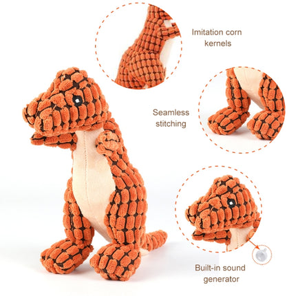 3372 Dinosaur Shape Plush Chew Molar Squeaky Toys for Pet Dogs to Clean the Teeth(Green)-garmade.com