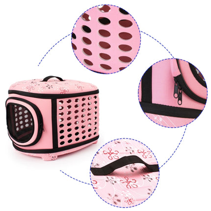 EVA Portable Folding Pet Tote Pet Carrier Bag(Pink)-garmade.com