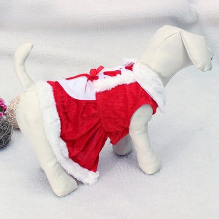 Christmas Dog Clothes for Small Dogs Santa Dog Costume Winter Pet Coats, Size:L(Red Girl)-garmade.com
