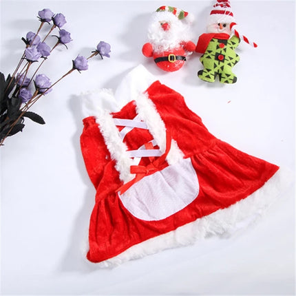 Christmas Dog Clothes for Small Dogs Santa Dog Costume Winter Pet Coats, Size:L(Red Girl)-garmade.com