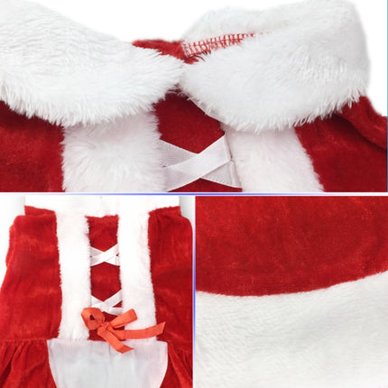 Christmas Dog Clothes for Small Dogs Santa Dog Costume Winter Pet Coats, Size:L(Red Girl)-garmade.com