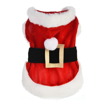 Christmas Dog Clothes for Small Dogs Santa Dog Costume Winter Pet Coats, Size:L(Red)-garmade.com