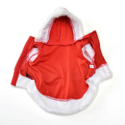 Christmas Dog Clothes for Small Dogs Santa Dog Costume Winter Pet Coats, Size:L(Red)-garmade.com