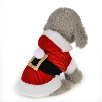 Christmas Dog Clothes for Small Dogs Santa Dog Costume Winter Pet Coats, Size:M(Red)-garmade.com