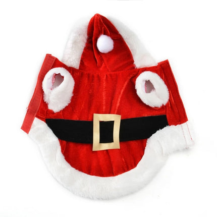 Christmas Dog Clothes for Small Dogs Santa Dog Costume Winter Pet Coats, Size:M(Red)-garmade.com