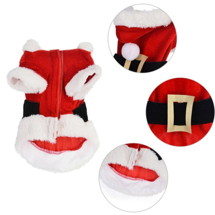 Christmas Dog Clothes for Small Dogs Santa Dog Costume Winter Pet Coats, Size:XXS(Red)-garmade.com