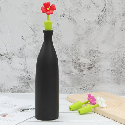 3 PCS Creative Wine Drink Preservation Stopper Flower Silicone Wine Stopper(Red Rose)-garmade.com