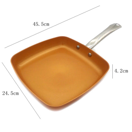 CX-009 10-inch Copper Wire Frying Pan Aluminum Pan, Style:Without Cover-garmade.com