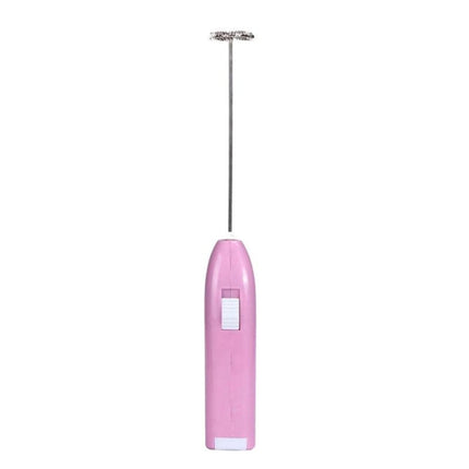 Electric Handheld Home Kitchen Egg Beater Mini Stainless Steel Egg Coffee Milk Tea Blender(Pink)-garmade.com