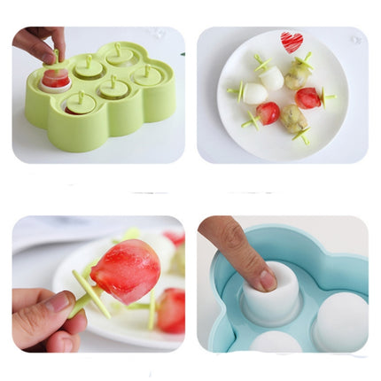 Mini DIY Creative Popsicle Mould Environmentally Friendly Silicone Ice Cube Ice Cream Mould, Style:Rectangular(Green)-garmade.com