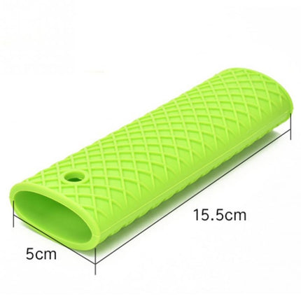 2 PCS Durable Thick Silicone Pot Handle Multicolor Thermal Insulation Sleeve Anti Skid Non Slip Soft Handle Pot Cover(Green)-garmade.com