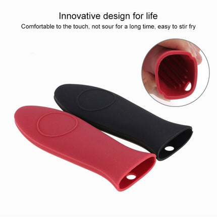 Silicone Pot Holder Handle Anti Slip Cover for Kitchen Thick Soft Pot Handle(Black)-garmade.com