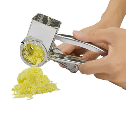 Cheese Grater Rotory Container Stainless Steel Hand-Crank Rotary Shredder with 7-8 holes-garmade.com