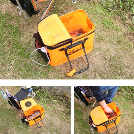 Thickened Multifunctional Folding Live Fish Box Fishing Bucket, Size:50 cm (with Handle and Side Pocket)-garmade.com