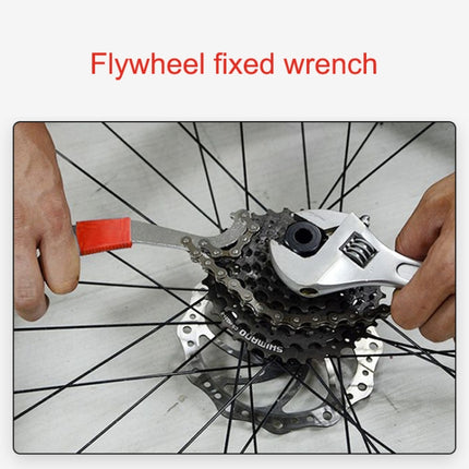 2 PCS Three-in-one Bicycle Integrated Bottom Shaft Flywheel Fixed Wrench Tail Hook Tool-garmade.com