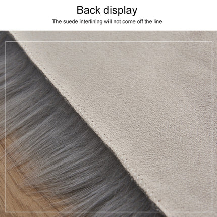 Luxury Rectangle Square Soft Artificial Wool Sheepskin Fluffy Rug Fur Carpet, Size:45x45cm(White + Gray)-garmade.com
