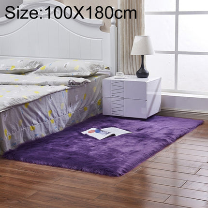 Luxury Rectangle Square Soft Artificial Wool Sheepskin Fluffy Rug Fur Carpet, Size:100x180cm(Purple)-garmade.com