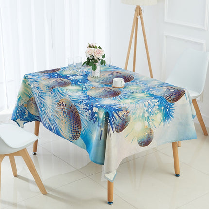 Household Encrypted Linen Waterproof Tablecloth, Size:90x90cm(Blue)-garmade.com