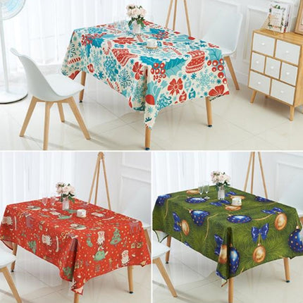 Household Encrypted Linen Waterproof Tablecloth, Size:90x90cm(Red Green Stripes)-garmade.com