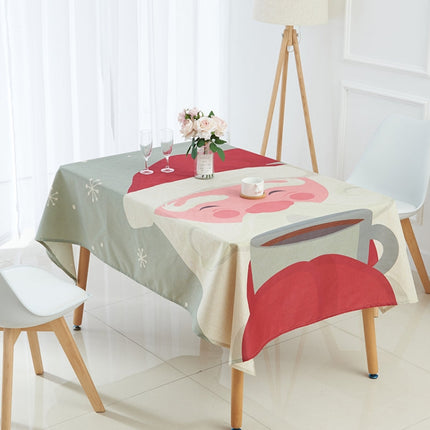Household Encrypted Linen Waterproof Tablecloth, Size:90x90cm(Santa Claus)-garmade.com