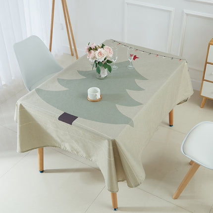 Household Encrypted Linen Waterproof Tablecloth, Size:90x90cm(White Tress)-garmade.com