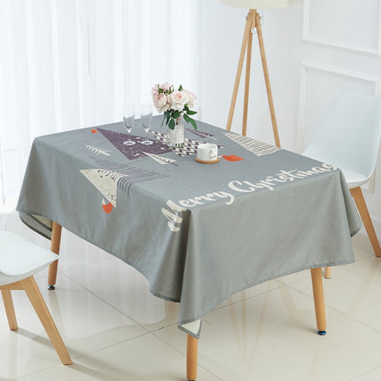 Household Encrypted Linen Waterproof Tablecloth, Size:100x140cm(Grey Tree)-garmade.com