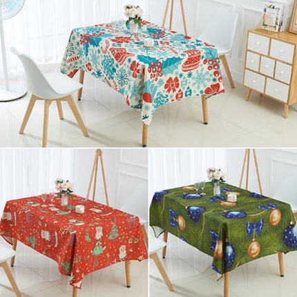 Household Encrypted Linen Waterproof Tablecloth, Size:100x140cm(Brown Deer)-garmade.com