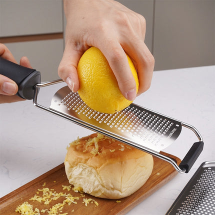 Cheese Grater Stainless Steel Blade Cheese Slicer Lemon Grater Chocolate Scraping Planer with Protective Cover(Black)-garmade.com