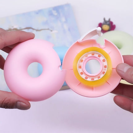 Cute Heart Shape Plastic Tape Dispenser Creative Donut Decorative Tape Cutter Kids Office School Supplies(Pink Heart)-garmade.com