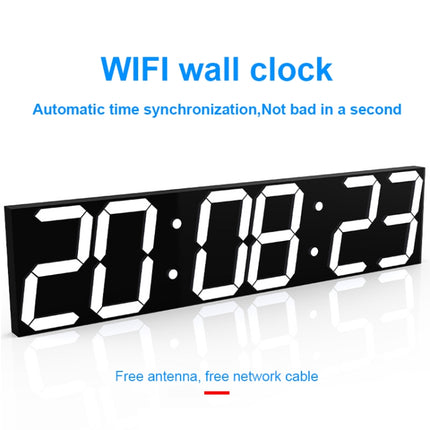 Creative LED Digital Wall Clock Multi-function WIFI Clock, Style:6 Bit Hollow WIFI(White)-garmade.com