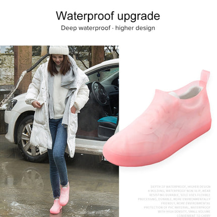 Portable Rain Boots Non-Slip Reusable Waterproof PVC Shoes Covers(White)-garmade.com