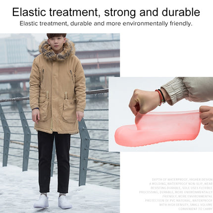 Portable Rain Boots Non-Slip Reusable Waterproof PVC Shoes Covers(White)-garmade.com