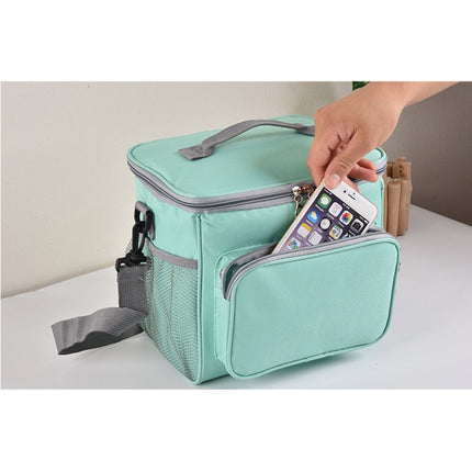 Portable Ice Pack Oxford Cloth Portable Slung Lunch Box Insulated Lunch Bag, Color:Blue-garmade.com