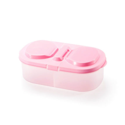 Lunch Box Food Container Plastic Portable Camping Picnic Folding Fruit Container Fridge Microwave Storage Box(Pink)-garmade.com