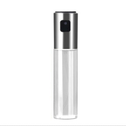 Plastic Glass Olive Pump Spray Bottle Oil Sauce Vinegar Bottle Oil Dispenser(Silver)-garmade.com