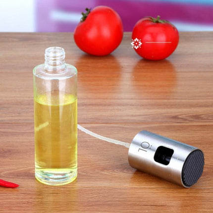 Plastic Glass Olive Pump Spray Bottle Oil Sauce Vinegar Bottle Oil Dispenser(Rose Gold)-garmade.com