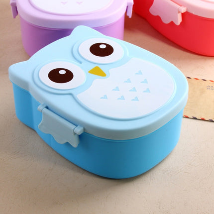 Cartoon Owl Pattern Lunch Box Food Container picnic Storage Box Portable Bento Box(Yellow)-garmade.com