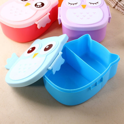 Cartoon Owl Pattern Lunch Box Food Container picnic Storage Box Portable Bento Box(Pink)-garmade.com