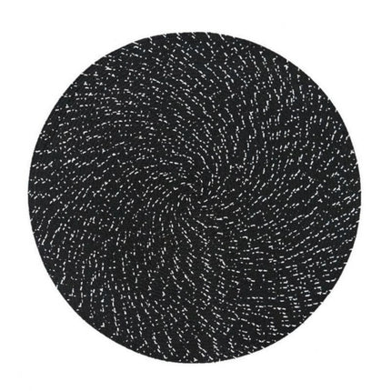 2 PCS PP Round Oval Woven Placemat, Size:Diameter 36cm(Black)-garmade.com