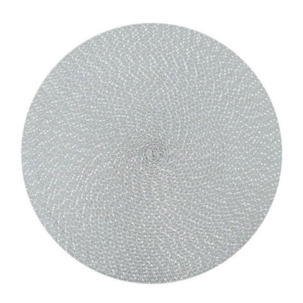 2 PCS PP Round Oval Woven Placemat, Size:Diameter 36cm(Gray)-garmade.com
